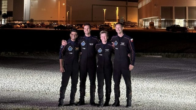 Axiom Mission 4 crew, from left to right, ISRO astronaut Shubhanshu Shukla, Tibor Kapu, Peggy Whitson and Slawosz Uznanski-Wisniewski (PTI photo)