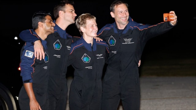 Shubhanshu Shukla with SpaceX Falcon 9 crew (AP photo)