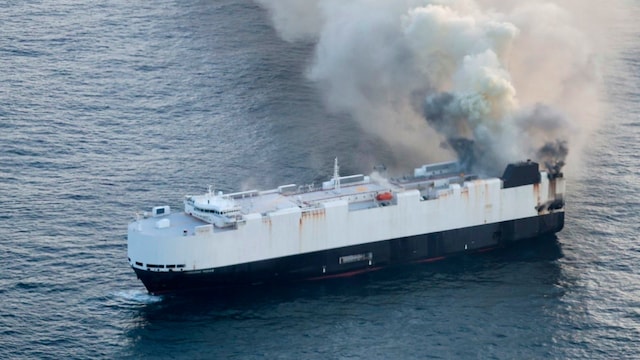 With no means to combat the fire, all 22 crew members evacuated to lifeboats as the fire intensified. (AP/File)