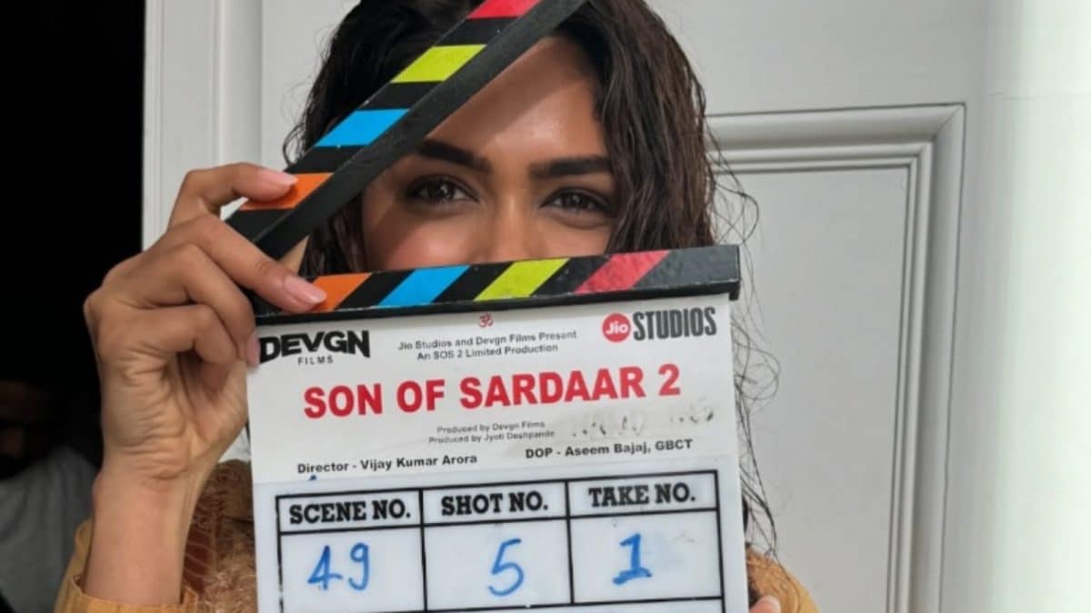 Mrunal Thakur Shares Glimpse From Ajay Devgn’s Son Of Sardaar 2 Shoot, Fans React