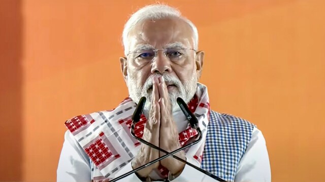 Prime Minister Narendra Modi speaks during a programme organised to mark the completion of one year of BJP government in Odisha (PTI)