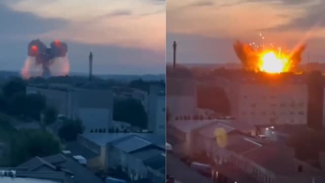 Missiles Spark Fireball Blasts Across Cities As Russia Targets 'Almost All of Ukraine' (X)