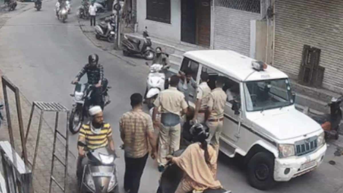 Shopkeeper Collapses On Spot After Cop Slaps Hard On His Face In Kota | Video