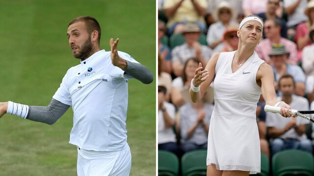Petra Kvitova and Dan Evans (AP)
