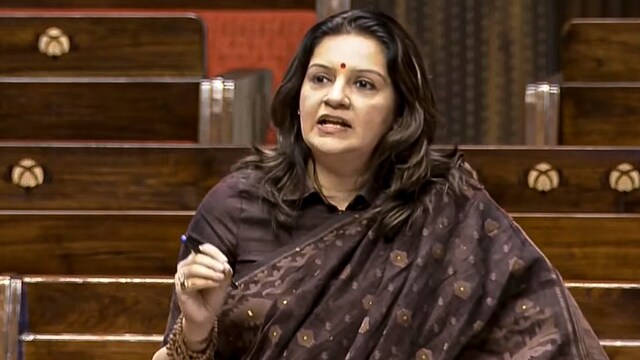 Shiv Sena (UBT) MP Priyanka Chaturvedi. (Sansad TV via PTI Photo)