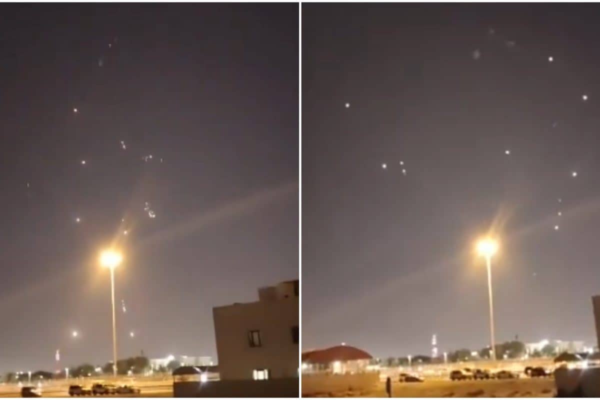 Explosions, Flares Light Up Qatar Skies As Iran Targets US Al-Udeid Air Base | Watch