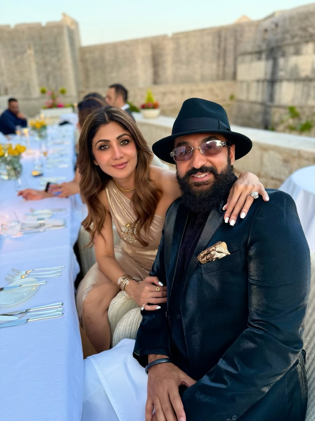 Raj looked handsome in an all-black attire. He completed her look with a black sunglass and cap. (Image: Instagram) Raj looked handsome in an all-black attire. He completed her look with a black sunglass and cap. (Image: Instagram)