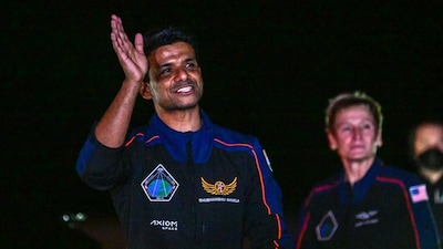 Shukla travelled to the International Space Station with three other crewmates—one each from the US, Hungary, and Poland—on a private space mission funded by the respective countries. The Indian Space Research Organisation (ISRO) spent nearly Rs 550 crore on this collaboration with Axiom Space, SpaceX, and NASA. File pic/AFP