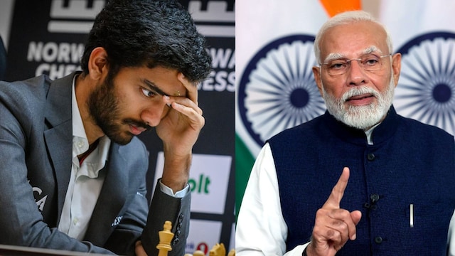 D Gukesh, PM Narendra Modi.
