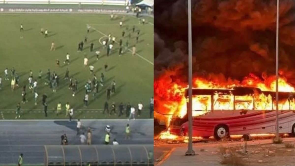 Tripoli Pandemonium: Derby Between Al-Ittihad And Al-Ahly Abandoned After Fans Storm Pitch