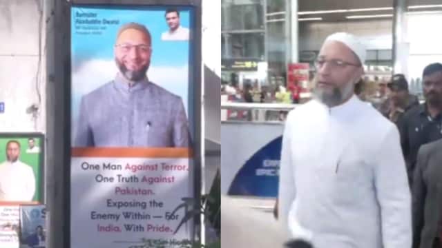 Asaduddin Owaisi, a member of the all-party delegation, returns to Hyderabad | Image/ANI