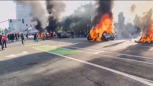 Waymo Cars Set On Fire In Los Angeles. (X)