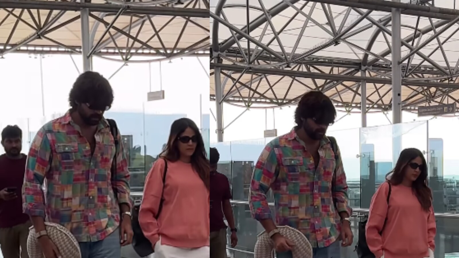 Varun Tej and Lavanya Spotted at Hyderabad Airport
