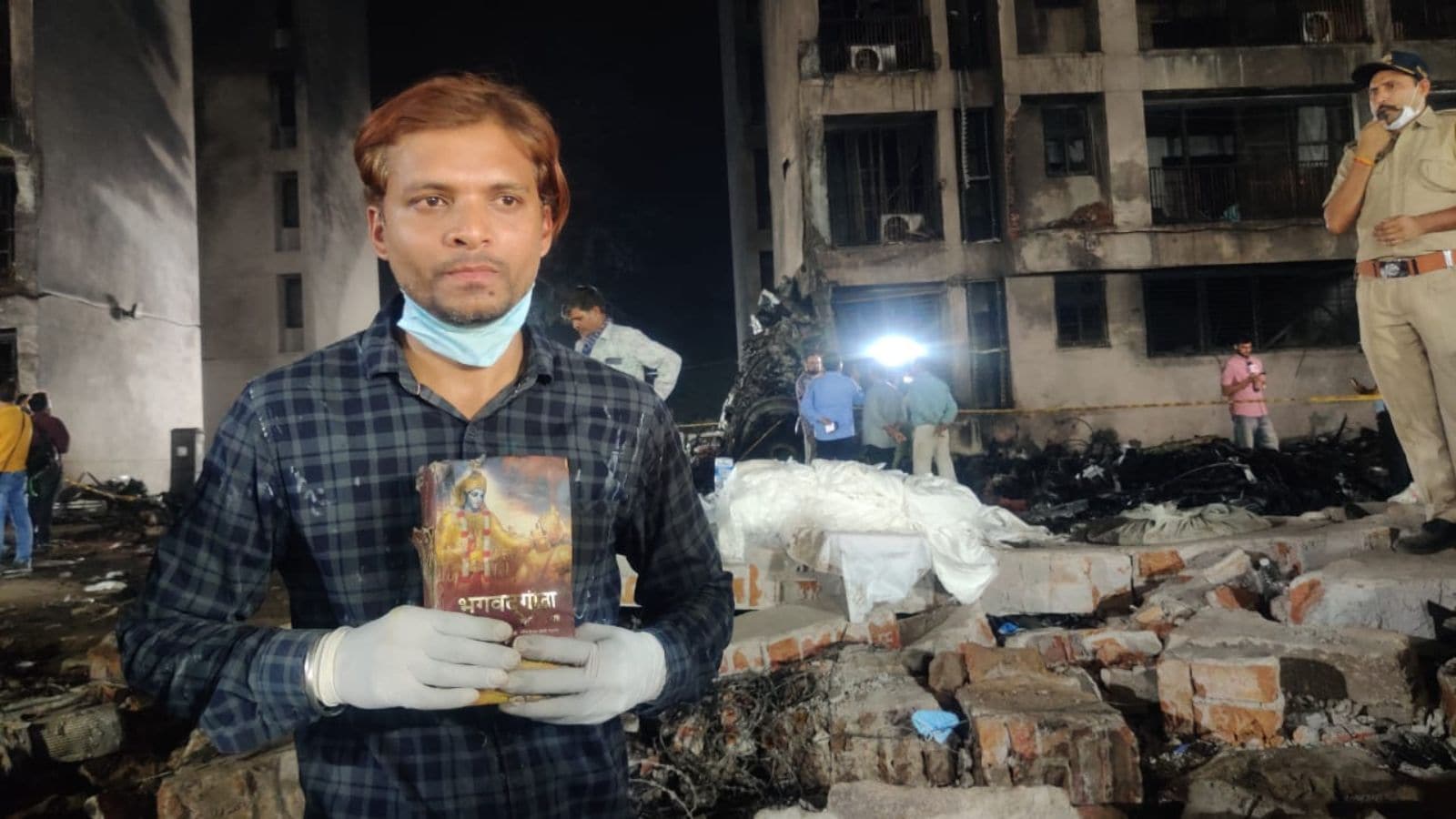 Intact Bhagavad Gita Emerges From Burnt Debris At Air India Crash Site In Ahmedabad