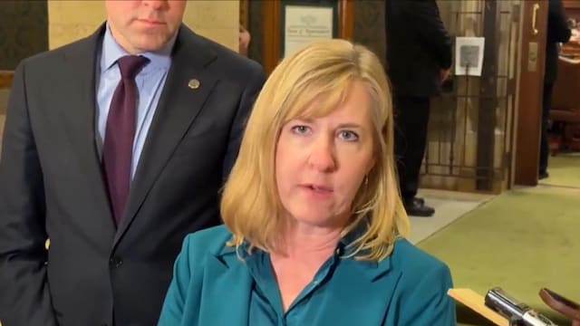 Minnesota Rep. Melissa Hortman reportedly broke down in tears in front of cameras after siding with Republicans. (X)