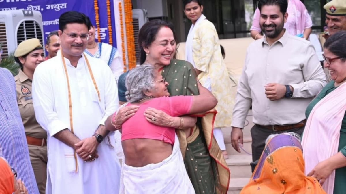 Hema Malini Visits Vrindavan Widows, Gifts Golf Cart