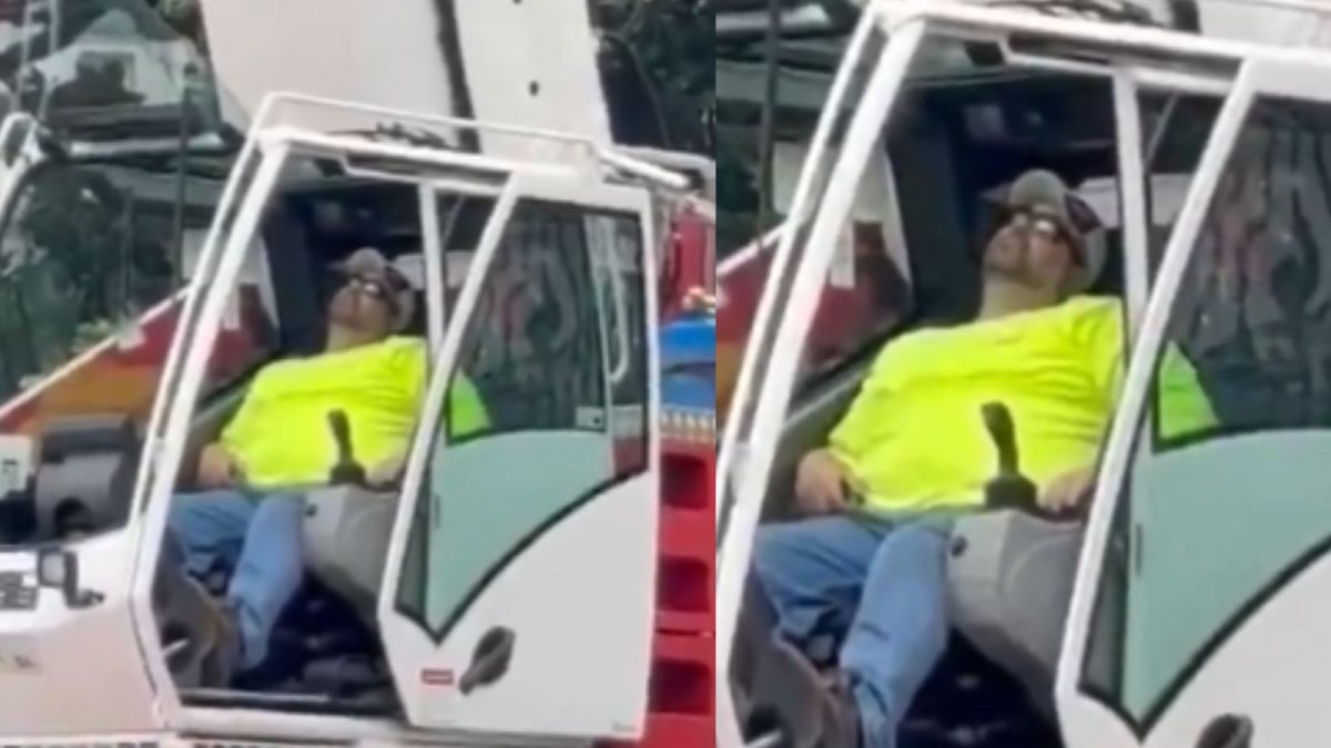 Crane Operator Naps During White House Flagpole Event