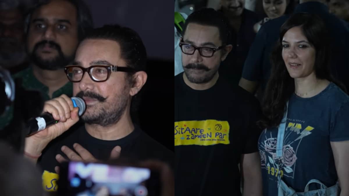 Sitaare Zameen Par: Aamir Khan Surprises Fans In Theatres, GF Gauri Spratt Joins Him