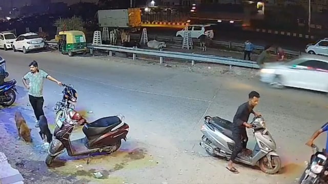 Gurugram Engineer Falls Asleep While Driving, Rams Two. (Screengrab of viral CCTV Footage)