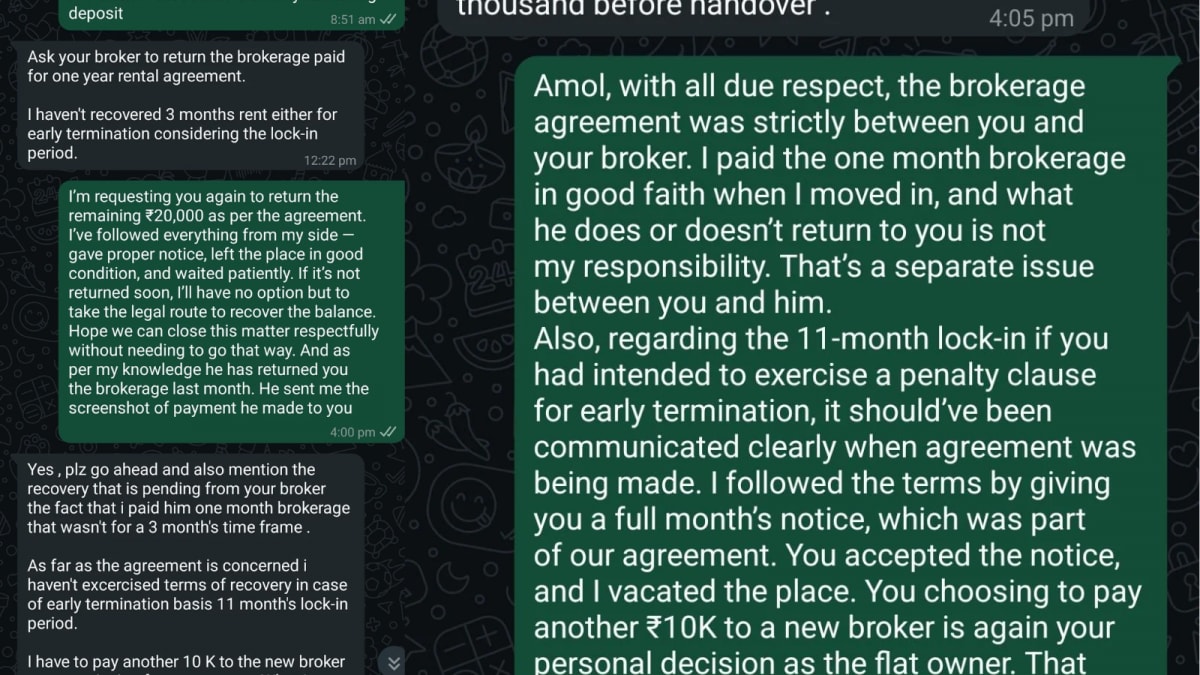 Mumbai Tenant Asks Why Landlords Treat ‘Deposit Like A Personal Bonus Fund?’ Mumbai Tenant Asks Why Landlords Treat ‘Deposit Like A Personal Bonus Fund?’