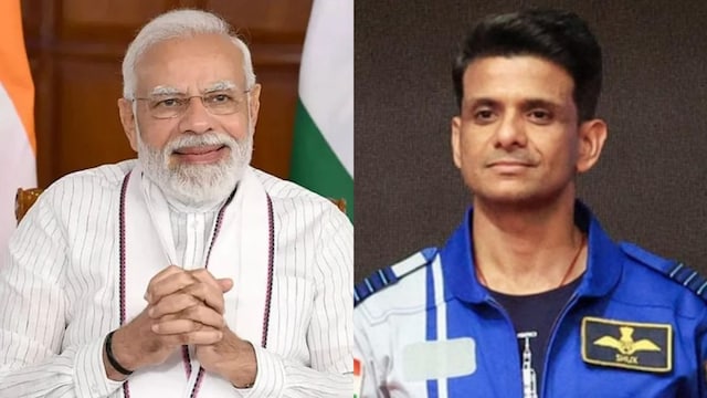 PM Modi and Group Captain Shubhanshu Shukla | File Image