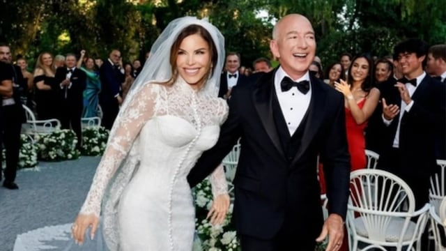 The couple tied the knot on Venice's San Giorgio island.