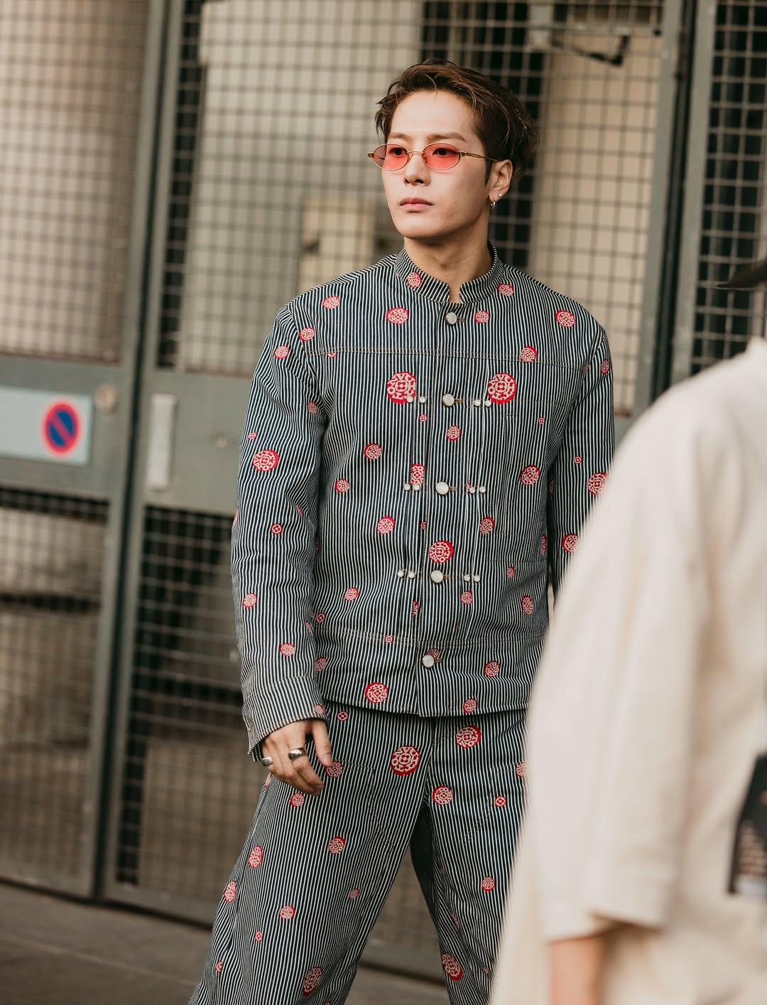 Jackson Wang also graced the event. He opted to wear a pant and shirt set, featuring a sleek pinstripe pattern along embellished logos. (Image: Instagram) Jackson Wang also graced the event. He opted to wear a pant and shirt set, featuring a sleek pinstripe pattern along embellished logos. (Image: Instagram)