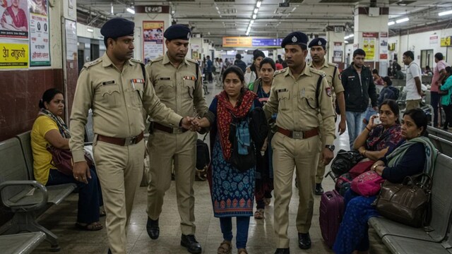 Acting swiftly on the passengers' complaint and a tip-off from a confidential source, the patrol team rushed to the scene and detained the woman. (AI Generated/News18 Bengali)