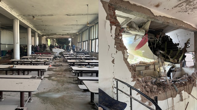 Air India Plane Feared To Have Crashed On Ahmedabad Medical College Hostel Mess, Visuals Surface - News18