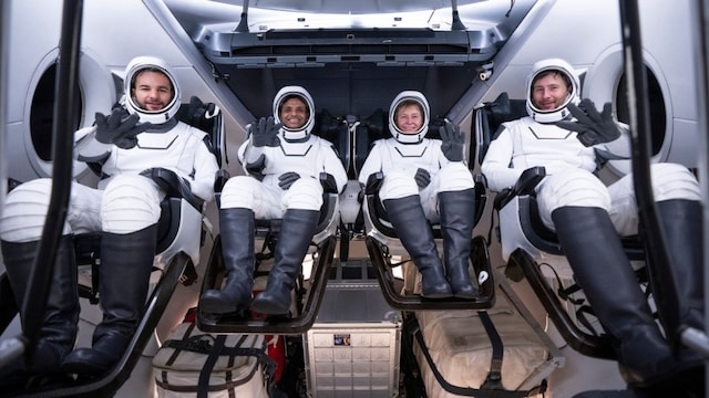 The four-member crew, who has trained extensively for the past year, have now been in extended quarantine for almost three weeks. (News18)