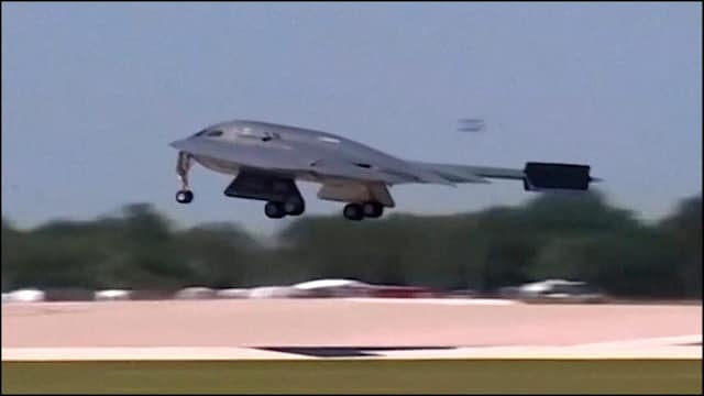 A US B-2 stealth bomber returns to Whiteman Air Force base in Missouri. (Reuters)