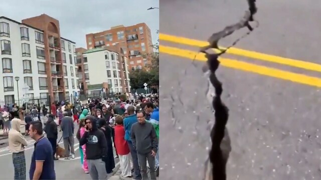 Screengrab of videos shared on X during earthquake 