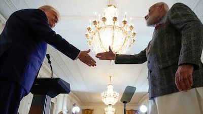 A file photo of PM Modi with Donald Trump (PTI)