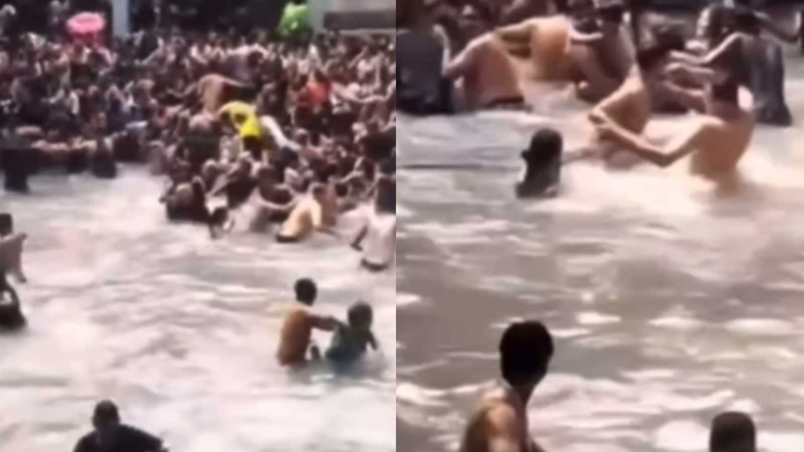 Snake Causes Panic at Mussoorie Waterfall; Video Goes Viral