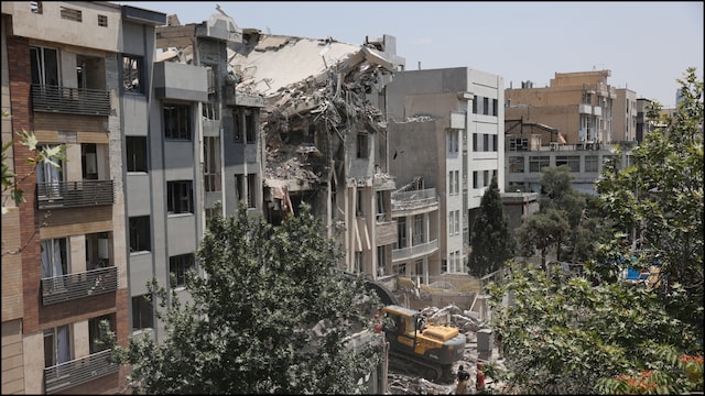 A building stands damaged in the aftermath of Israeli strikes, in Tehran. (Reuters)