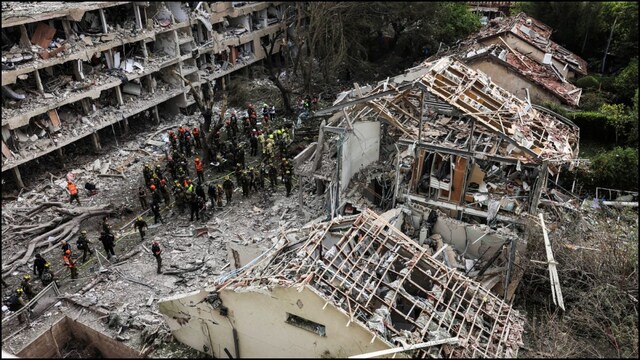 Scenes of destruction from Tel Aviv after Iran launched a fresh missile attack on Sunday. (Reuters)