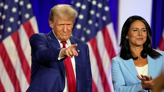 US President Donald Trump with Tulsi Gabbard — the Director of National Intelligence. (AP file photo)

