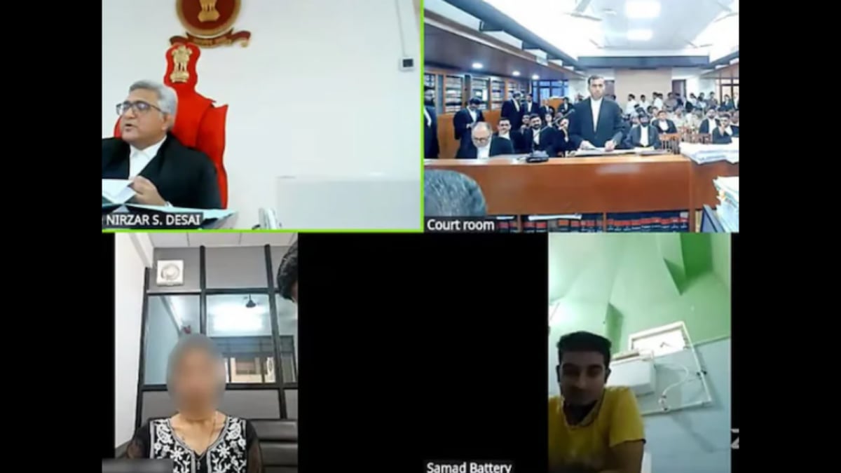Caught On Camera: Man Joins Gujarat High Court Hearing From Toilet | Watch Caught On Camera: Man Joins Gujarat High Court Hearing From Toilet | Watch
