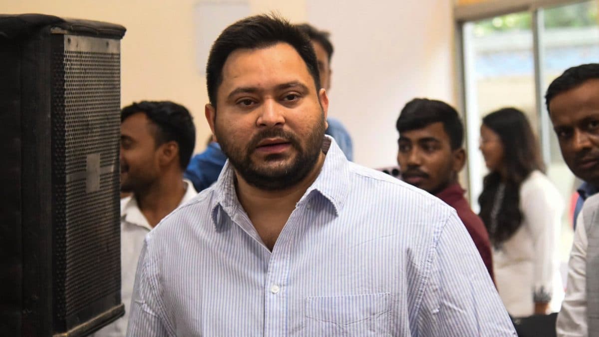 Tejashwi Yadav Ducks Just In Time As Drone Crashes On Stage Mid-Speech | Watch