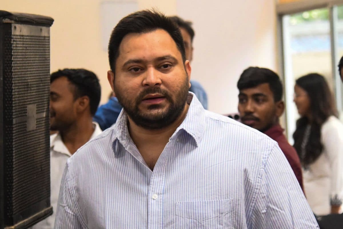 Tejashwi Yadav Ducks Just In Time As Drone Crashes On Stage Mid-Speech | Watch
