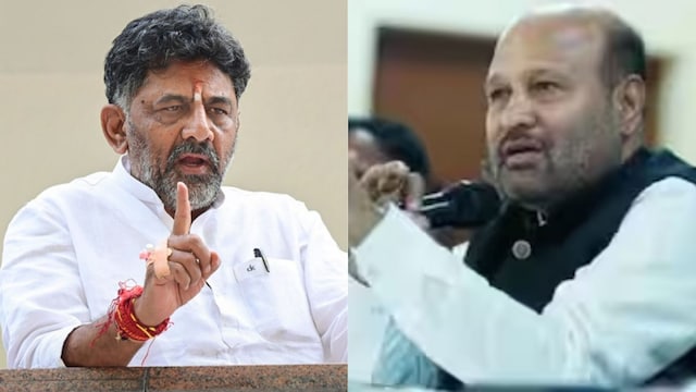 KPCC Chief DK Shivakumar and Congress MLA Iqbal Hussain | File Image