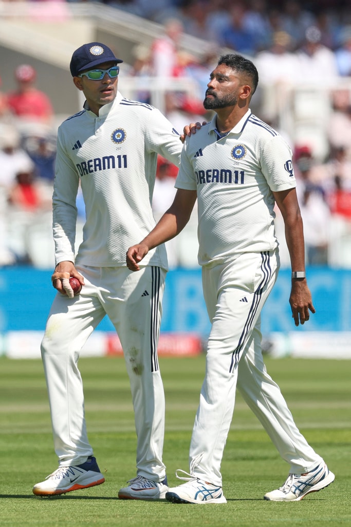 India's captain Shubman Gill, left, talks to India's Mohammed Siraj before start bowling during the third cricket test match between England and India at Lord's cricket ground in London, Friday, July 11, 2025. (AP Photo/Richard Pelham) India's captain Shubman Gill, left, talks to India's Mohammed Siraj before start bowling during the third cricket test match between England and India at Lord's cricket ground in London, Friday, July 11, 2025. (AP Photo/Richard Pelham)