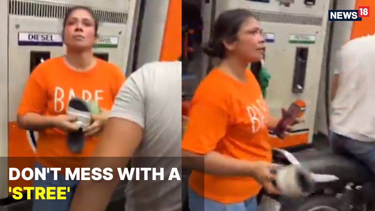 Woman Uses Abusive Language, Threatens Men at Lucknow Petrol Pump