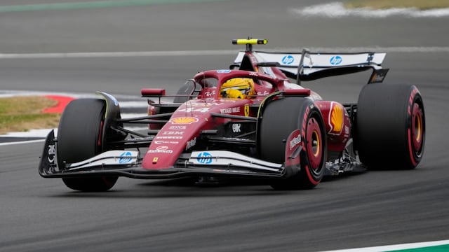 Lewis Hamilton in action during the qualifying for the British Formula One Grand Prix. (AP Photo)