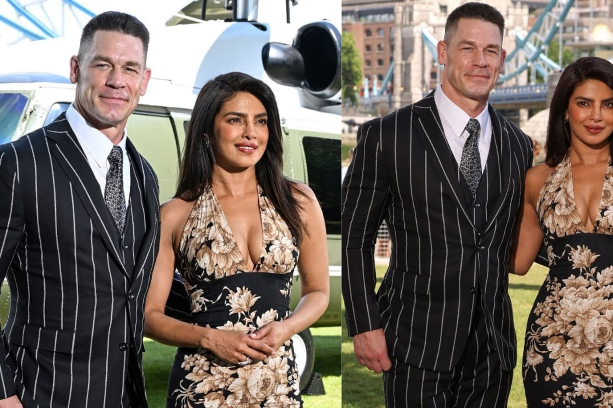 Priyanka Chopra Serves Chic Glam in a Floral Bodycon Dress for Heads of State Promotions