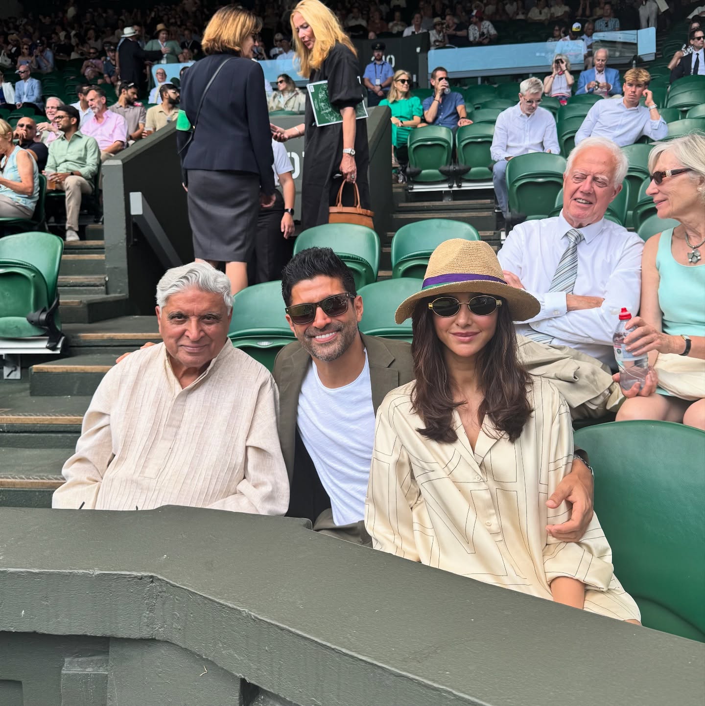 Javed Akhtar, Farhan Akhtar, Shibani Dandekar at Wimbledon 2025 Javed Akhtar, Farhan Akhtar, Shibani Dandekar at Wimbledon 2025