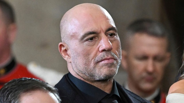 FILE - Joe Rogan stands for a benediction after President Donald Trump was sworn in during the 60th Presidential Inauguration in the Rotunda of the U.S. Capitol in Washington, Jan. 20, 2025. (Saul Loeb/Pool photo via AP, File)