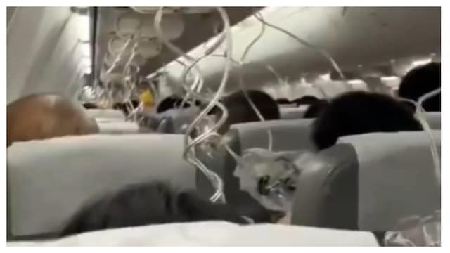 Oxygen masks dropped as soon as the plane descended a few thousand feet. 