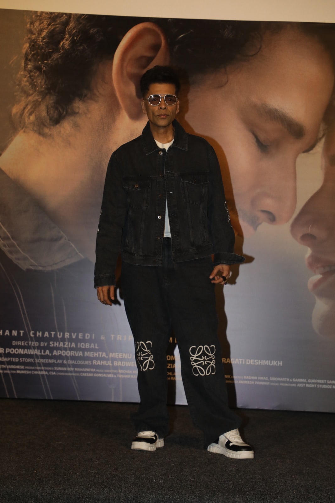 Producer Karan Johar looked dashing in a white and grey casual outfit. (Image: Viral Bhayani) Producer Karan Johar looked dashing in a white and grey casual outfit. (Image: Viral Bhayani)