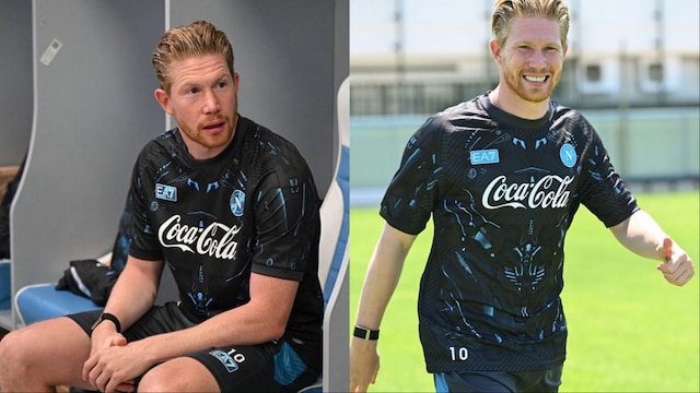 Kevin De Bruyne seen sporting the number 10 at training in Napoli (X)